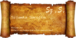 Szlamka Sarolta névjegykártya